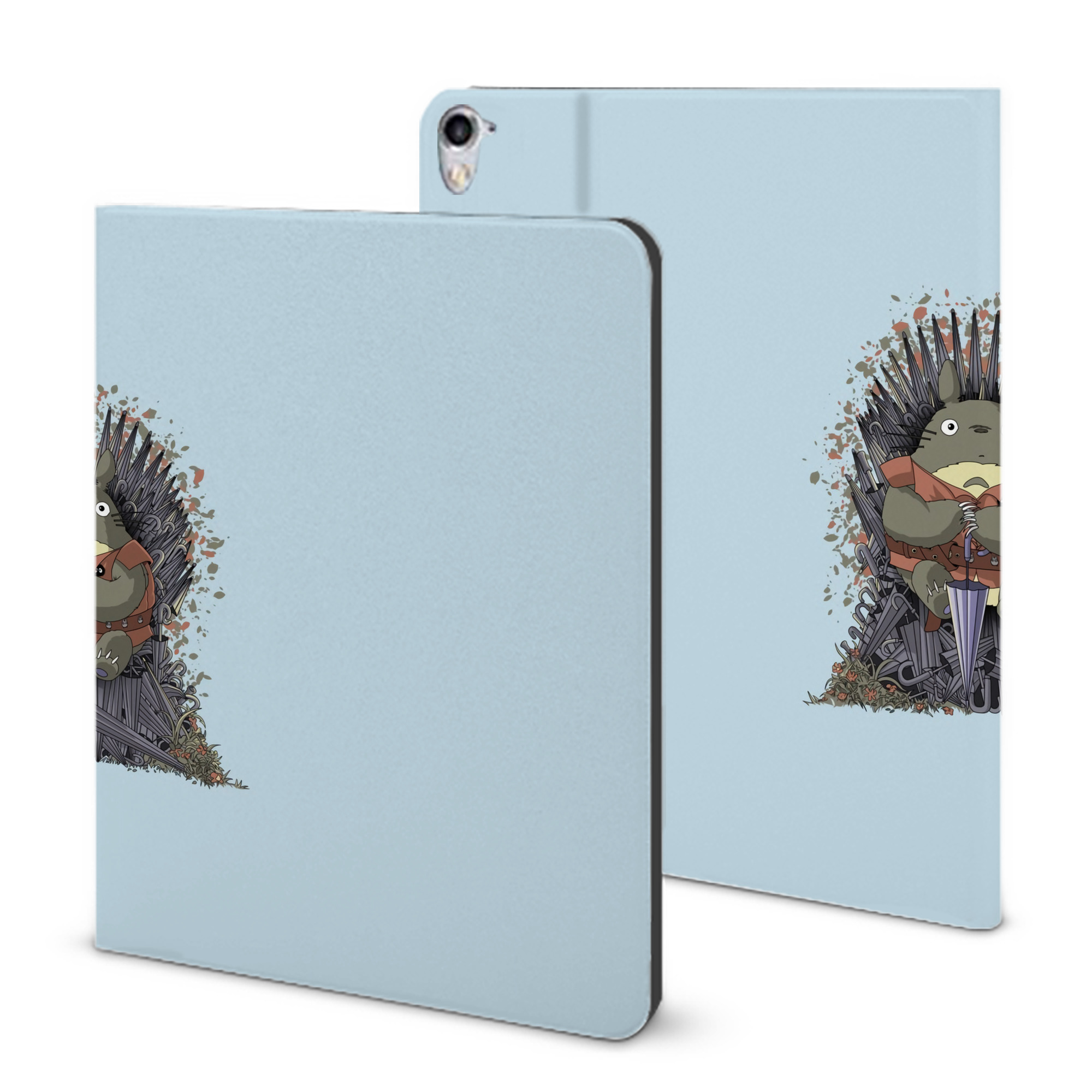 （画像用） となりのトトロ 草壁メイ 草壁サツキ My Neighbor Totoro Satsuki Kusakabe Mei Kusakabe IPad ケース ブック型 PUレザー TPU 耐衝撃 軽量 薄型 ペン収納なし 全面保護 IPad 各モデル対応